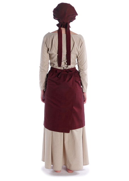 Mittelalter Schürze Condwiramurs in Rot Rückansicht