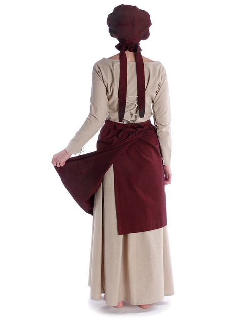 Mittelalter Schürze Condwiramurs in Rot Rückansicht 2