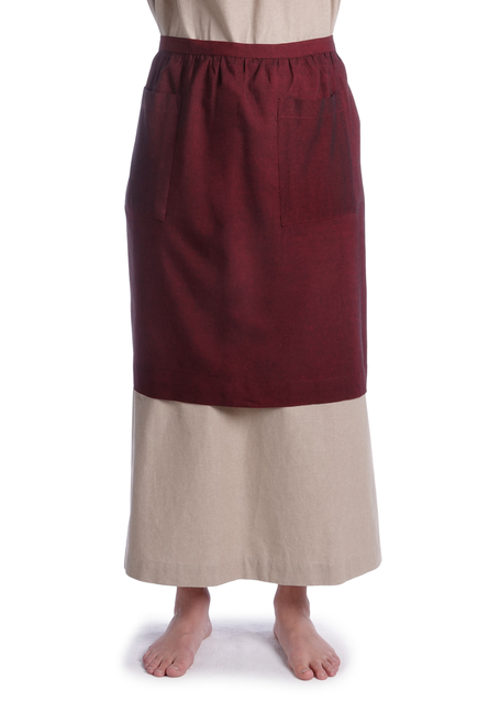 Mittelalter Schürze Condwiramurs in Rot Detailansicht