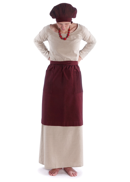 Mittelalter Schürze Condwiramurs in Rot Frontansicht 3