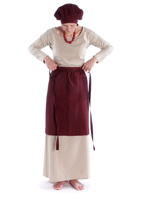 Mittelalter Schürze Condwiramurs in Rot Frontansicht 4