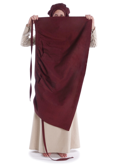 Mittelalter Schürze Condwiramurs in Rot Frontansicht 6