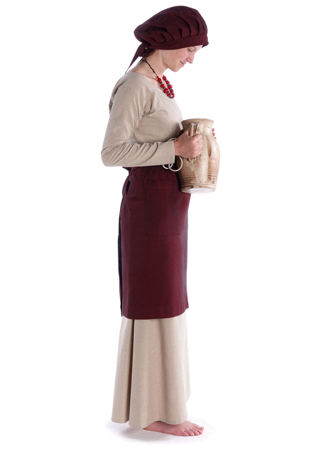 Mittelalter Schürze Condwiramurs in Rot Seitenansicht