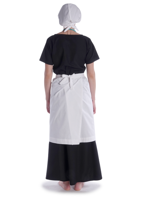 Mittelalter Schürze Condwiramurs in Weiß Rückansicht