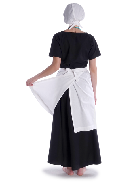 Mittelalter Schürze Condwiramurs in Weiß Rückansicht 2