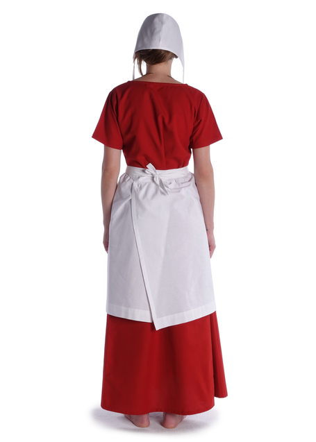 Mittelalter Schürze Condwiramurs in Weiß Rückansicht 3