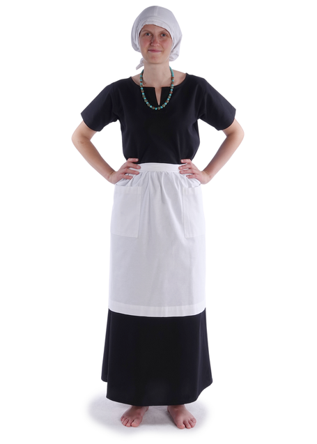 Mittelalter Schürze Condwiramurs in Weiß Frontansicht