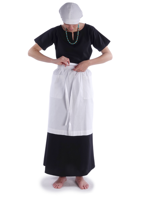 Mittelalter Schürze Condwiramurs in Weiß Frontansicht 2