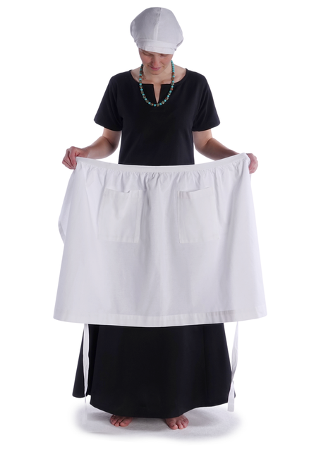 Mittelalter Schürze Condwiramurs in Weiß Frontansicht 3