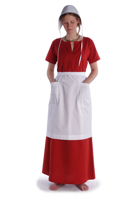 Mittelalter Schürze Condwiramurs in Weiß Frontansicht 4