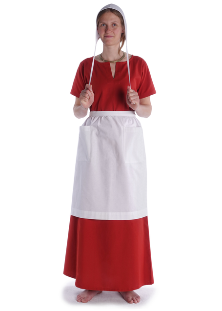 Mittelalter Schürze Condwiramurs in Weiß Frontansicht 5