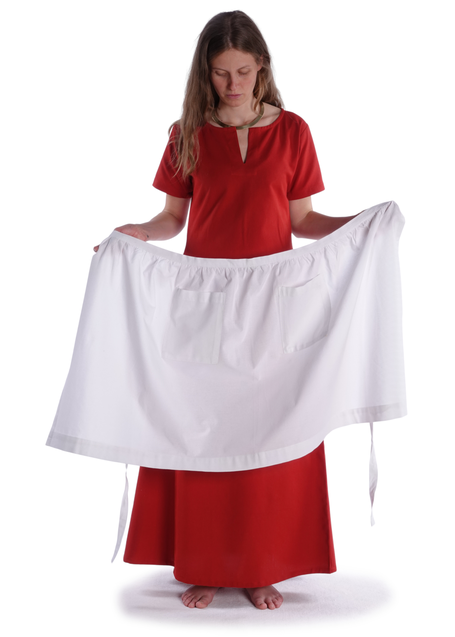 Mittelalter Schürze Condwiramurs in Weiß Frontansicht 6