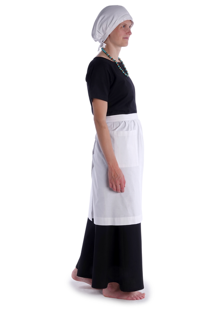 Mittelalter Schürze Condwiramurs in Weiß Seitenansicht