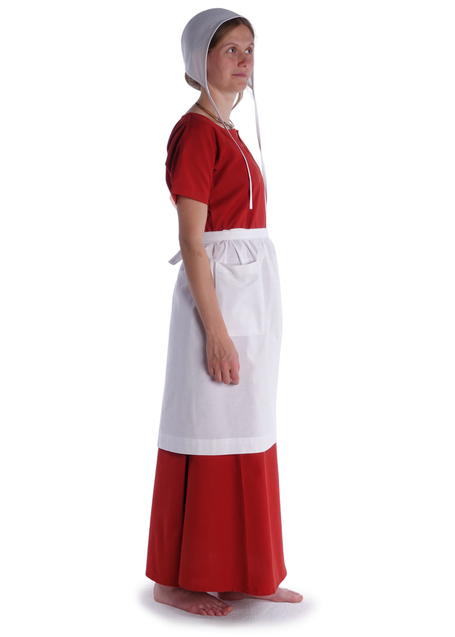 Mittelalter Schürze Condwiramurs in Weiß Seitenansicht 2