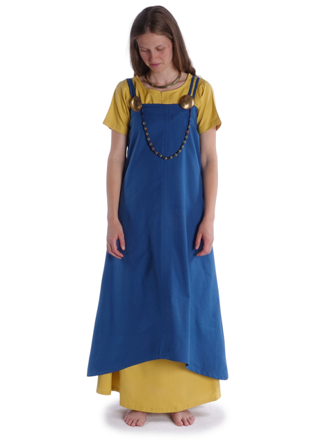 Wikinger Überkleid Urd in Königsblau Frontansicht 3