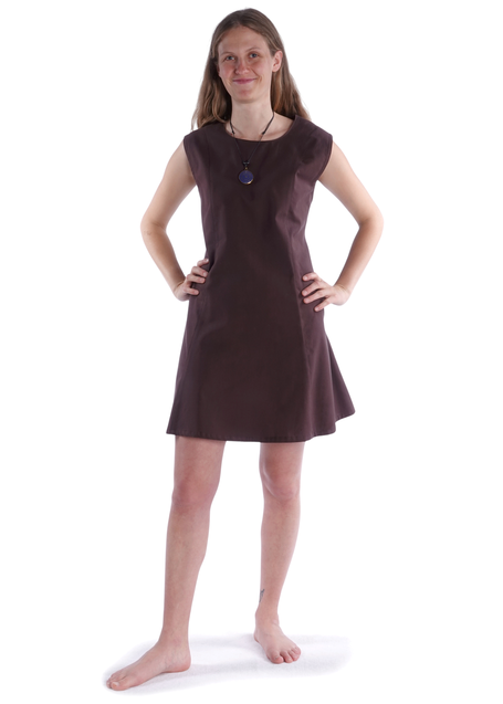 Mittelalter Kleid Pernilla in MISSING: brown-royalblue Frontansicht