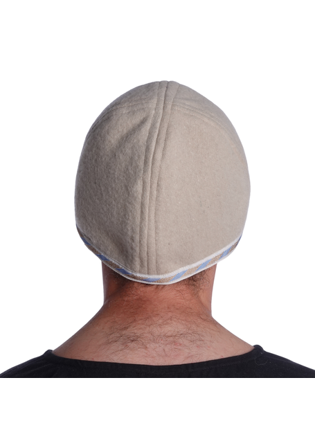 Wikinger Kappe Hreidmar in Beige Rückansicht