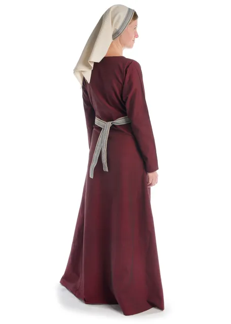 Wikinger Kleid Svava in Rot Rückansicht 3