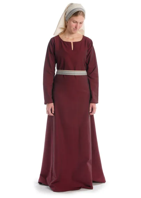 Wikinger Kleid Svava in Rot Frontansicht 3