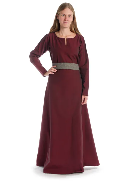 Wikinger Kleid Svava in Rot Frontansicht 4