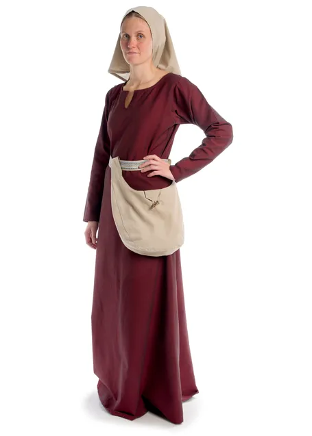 Wikinger Kleid Svava in Rot Seitenansicht 3