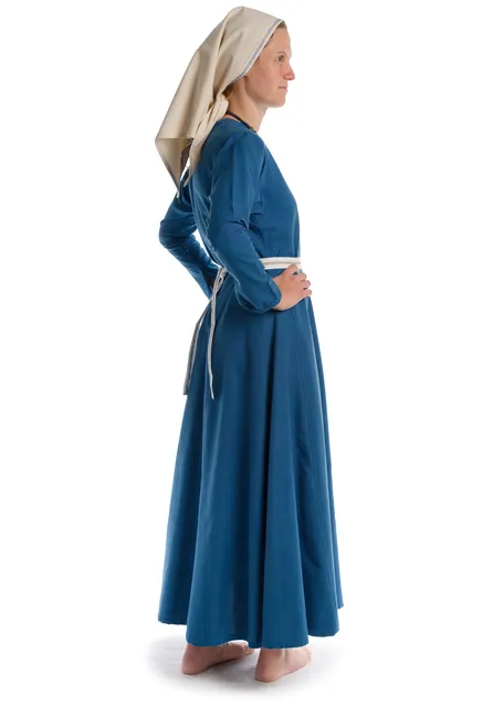 Mittelalter Kopftuch Florimel in Beige Seitenansicht 2