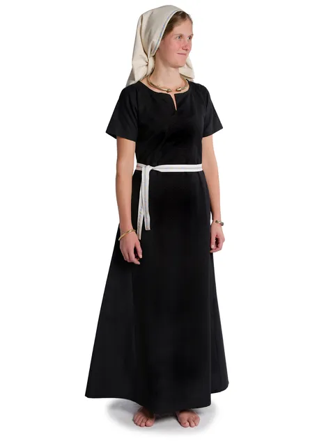 Mittelalter Kopftuch Florimel in Beige Seitenansicht 3