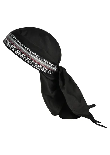 Mittelalter Kopftuch Florimel in Schwarz Detailansicht