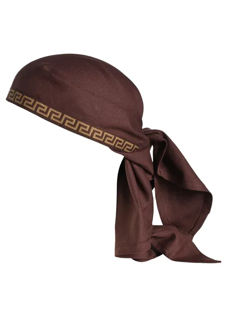 Mittelalter Kopftuch Florimel in Braun Detailansicht