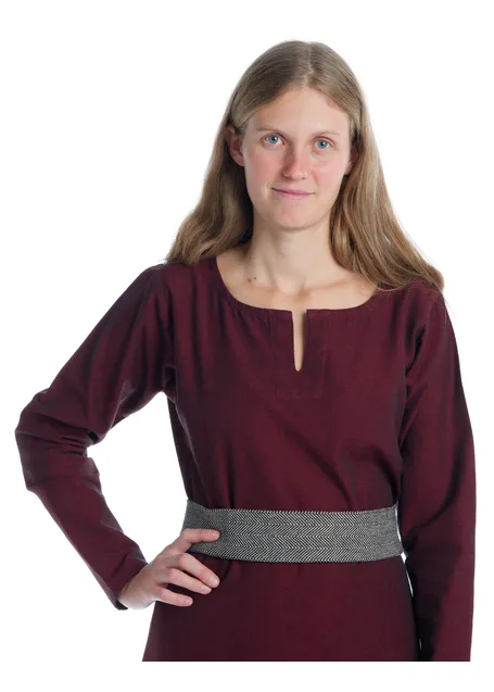 Mittelalter Gürtel Ermelind in Fischgrät Schwarz-Weiß Frontansicht 3