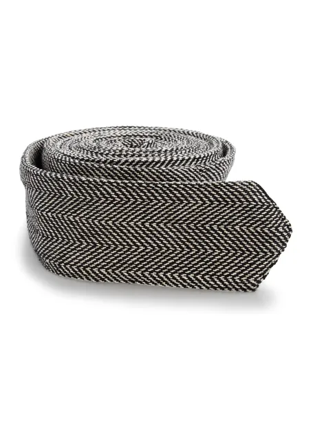 Mittelalter Gürtel Ermelin in Fischgrät Schwarz-Weiß Detailansicht 0