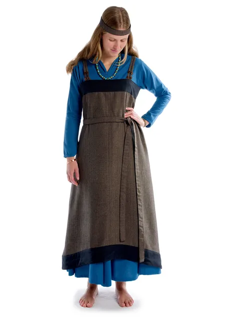 Wikinger Gürtel Arvida in Fischgrät Braun-Schwarz Frontansicht