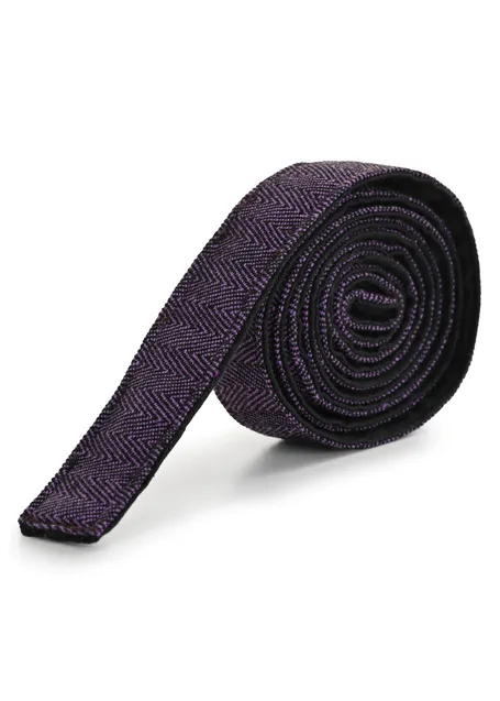 Wikinger Gürtel Arvida in Fischgrät Lila-Schwarz Detailansicht