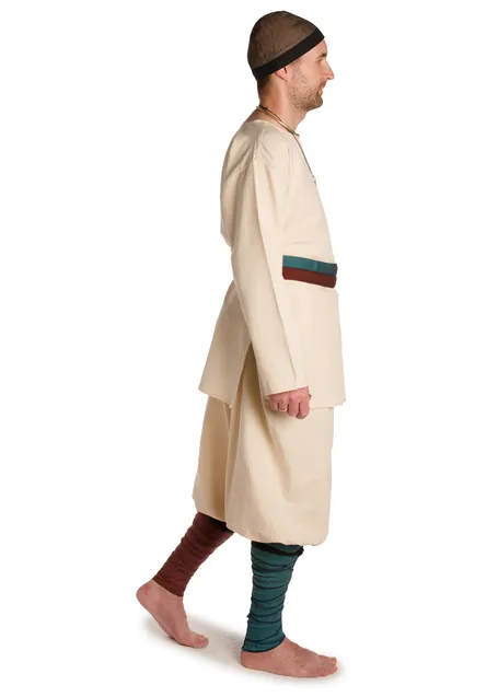 Wikinger Gürtel Arvid in Fischgrät Petrol-Schwarz Seitenansicht 3