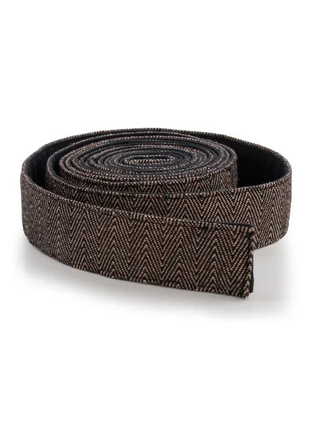 Wikinger Gürtel Arvid in Fischgrät Braun-Schwarz Detailansicht