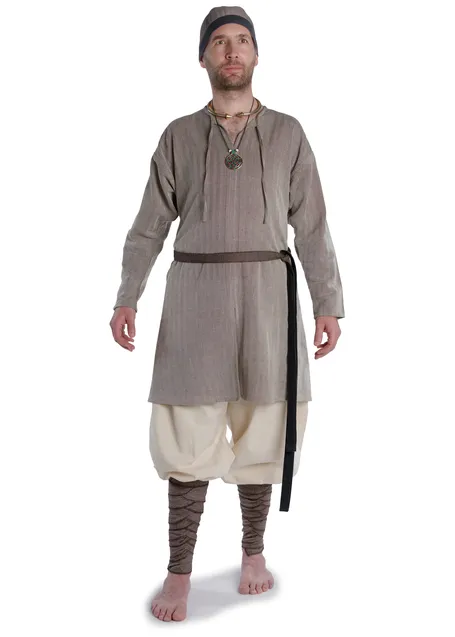 Wikinger Gürtel Arvid in Fischgrät Braun-Schwarz Frontansicht 2