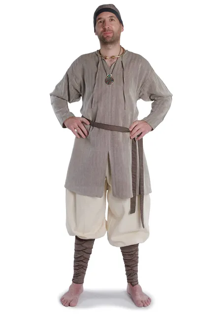 Wikinger Gürtel Arvid in Fischgrät Braun-Schwarz Frontansicht 4