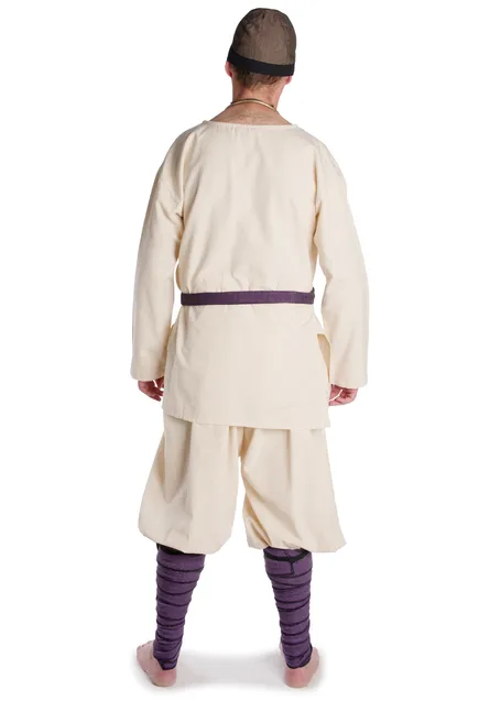 Wikinger Gürtel Arvid in Fischgrät Lila-Schwarz Rückansicht