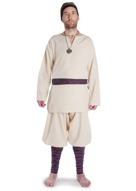 Wikinger Gürtel Arvid in Fischgrät Lila-Schwarz Frontansicht 3