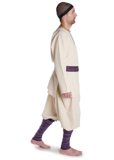 Wikinger Gürtel Arvid in Fischgrät Lila-Schwarz Seitenansicht