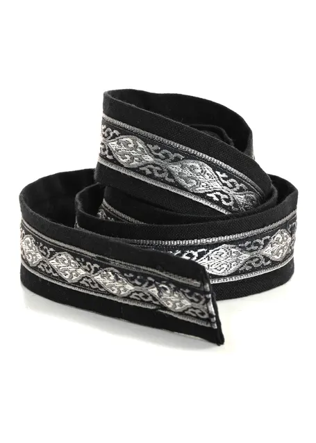 Mittelalter Haarband Ottilia in Schwarz-Silber Detailansicht