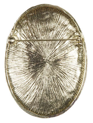 Wikinger Brosche Clarmine in Goldgelb Rückansicht