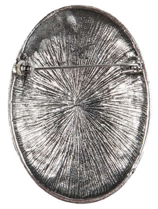 Wikinger Brosche Clarmine in Silbern Rückansicht