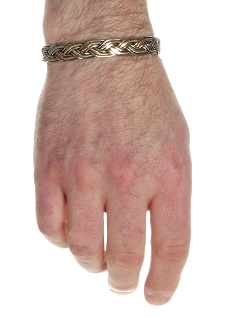 Mittelalter Armreif Alkathoos aus Messing-Weißmetall-Kupfer in Frontansicht 4