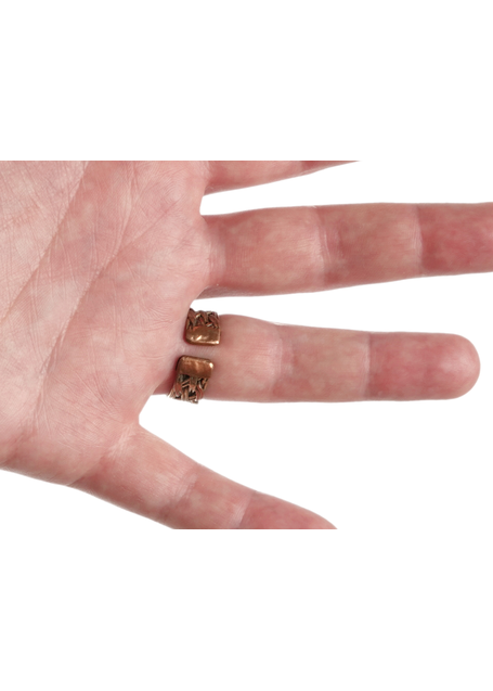 Mittelalter Ring Polydamas aus Messing-Weißmetall-Kupfer in  Rückansicht