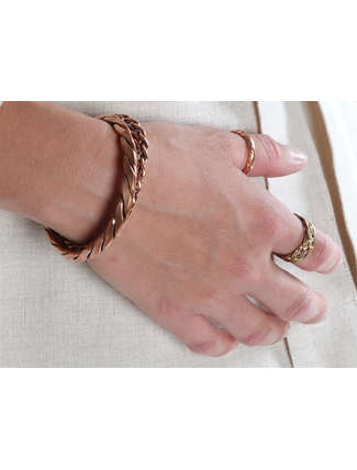 Mittelalter Ring Polydamas aus Messing-Weißmetall-Kupfer in  Frontansicht 3