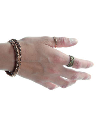 Mittelalter Ring Polydamas aus Messing-Weißmetall-Kupfer in  Frontansicht 4
