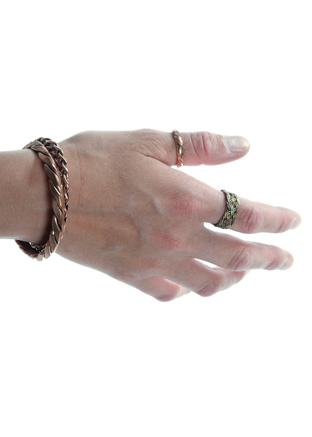 Mittelalter Ring Polydamas aus Messing-Weißmetall-Kupfer in  Frontansicht 4