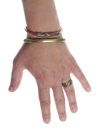 Mittelalter Ring Polydamas aus Messing-Weißmetall-Kupfer in  Frontansicht 5