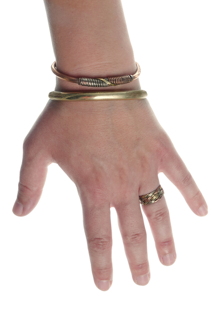 Mittelalter Ring Polydamas aus Messing-Weißmetall-Kupfer in  Frontansicht 5